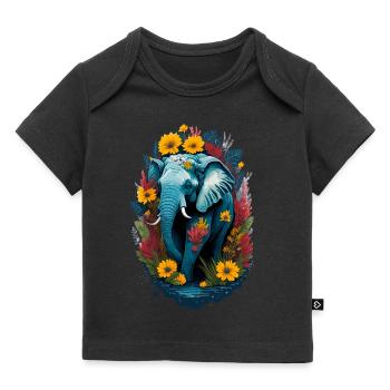 Niedlicher Elefant - Baby Premium Organic T-Shirt - Schwarz - Vorne