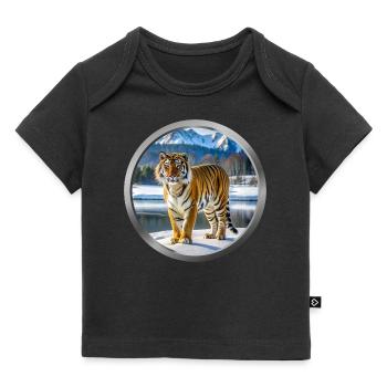 Tiger Animal - Baby Premium Organic T-shirt - black - Front