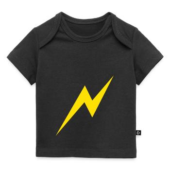 blitz gewitter himmel strom geschenkidee - Baby Premium Organic T-Shirt - Schwarz - Vorne