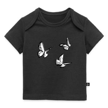 schmetterling tiere tier symbol - Baby Premium Organic T-Shirt - Schwarz - Vorne