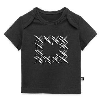 pattern cross net grey - Baby Premium Organic T-shirt - black - Front