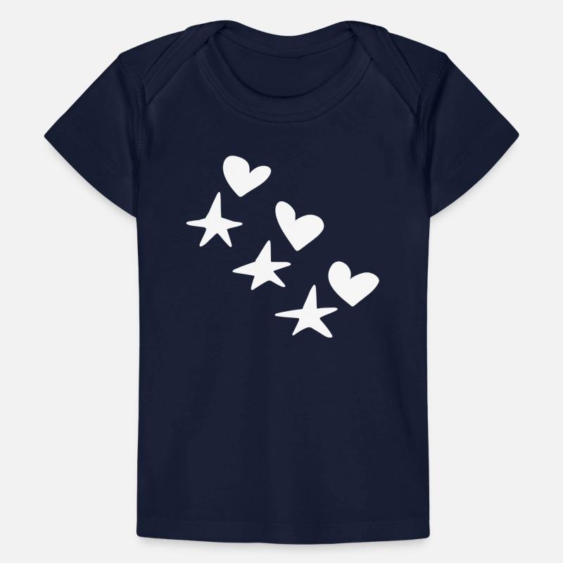 Hearts Stars Pattern Icon Baby Premium Organic T-shirt