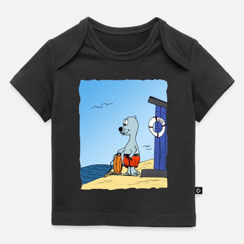 phoque mer - T-shirt Premium bébé bio - noir