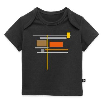 Lines & colors pattern - geometry architecture - Baby Premium Organic T-shirt - black - Front