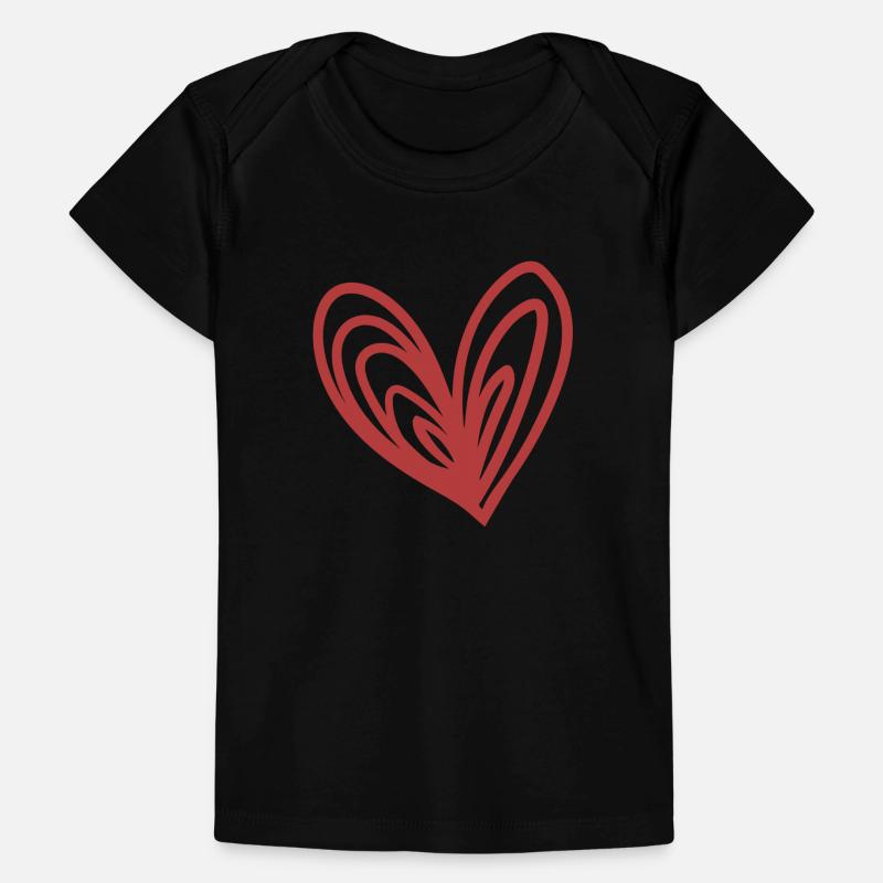 Gezeichnetes Herz, Romantischer Liebesbeweis Baby Premium Organic T-Shirt