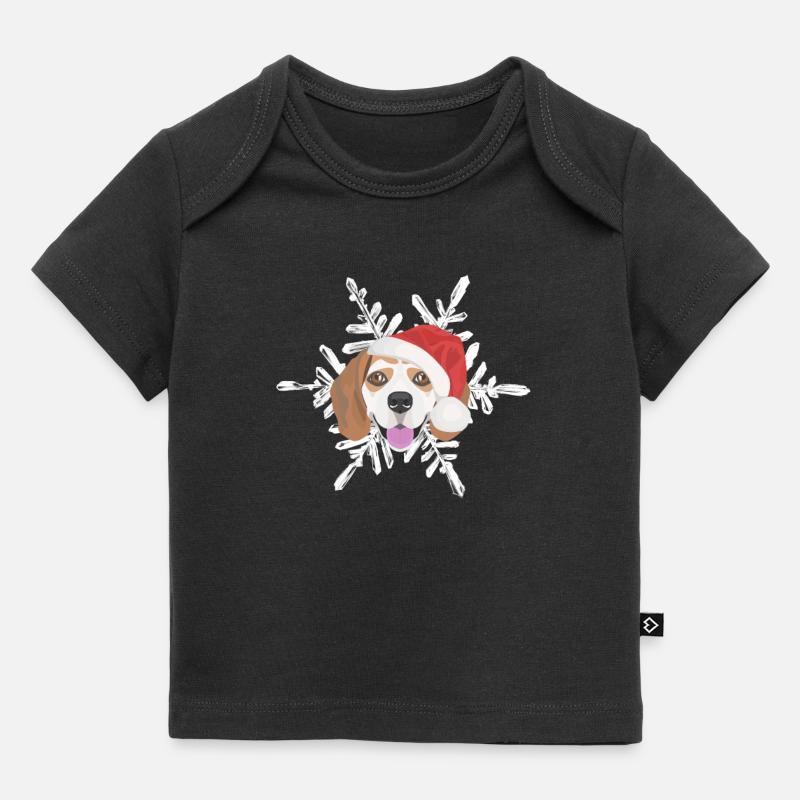 Beagle Joyeux Noël - T-shirt Premium bébé bio - noir