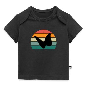 Chenille papillon Chenille Cocoon Mouche Fleur - T-shirt Premium bébé bio - noir - Devant