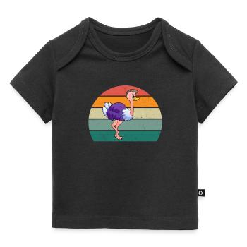strauße laufvögel laufvogel vogel strauß afrika - Baby Premium Organic T-Shirt - Schwarz - Vorne