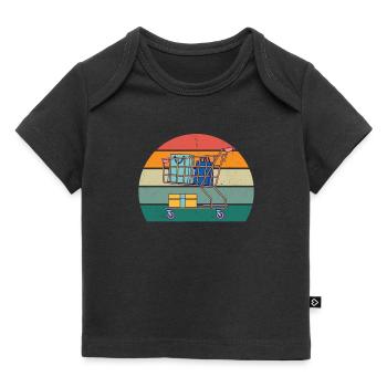 shopper shopperin einkaufen einkäufer, einkäuferin - Baby Premium Organic T-Shirt - Schwarz - Vorne