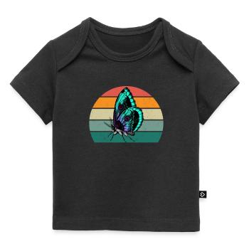 Papillon Chenille Chenilles Cocoon Mouche Floraison - T-shirt Premium bébé bio - noir - Devant