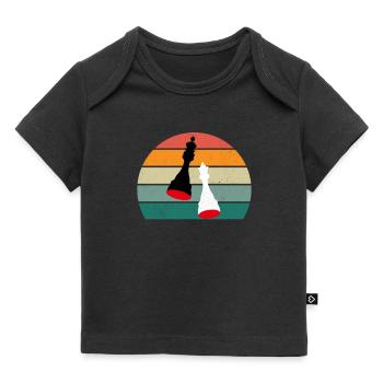 Schachspieler Schachspielerin König Dame Schach - Baby Premium Organic T-Shirt - Schwarz - Vorne