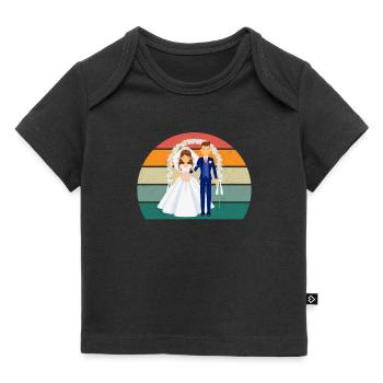 Mariage Mariage Petit ami Petite amie Mariage Amour - T-shirt Premium bébé bio - noir - Devant