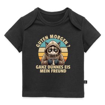 Bonjour Glace très mince - chat - T-shirt Premium bébé bio - noir - Devant