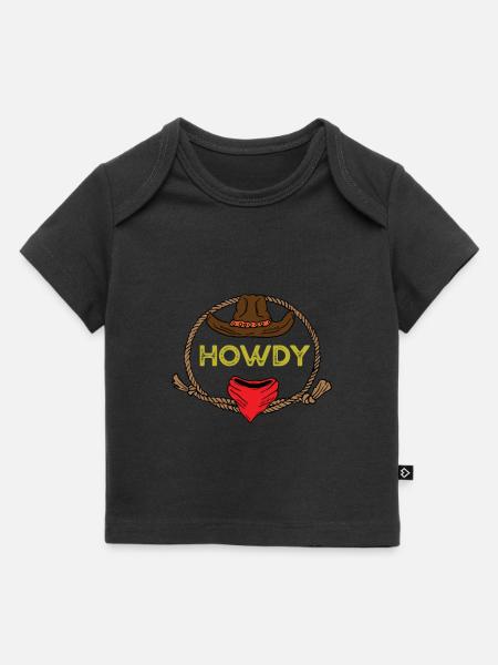 Howdy Cowboy Sheriff Lasso Chapeau de cowboy Western - T-shirt Premium bébé bio - noir