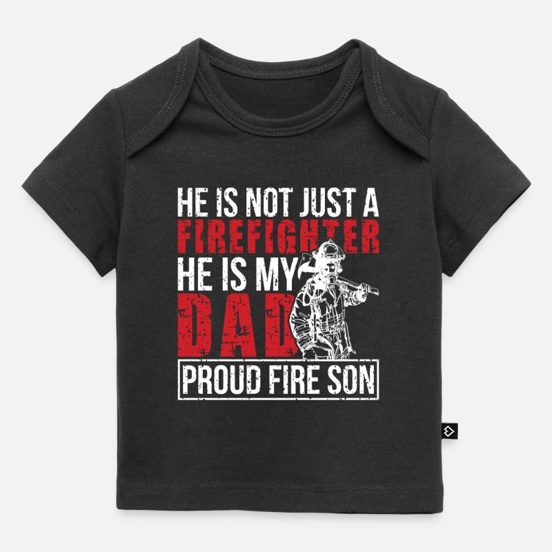 Fier pompier fils d’un fils pompier - T-shirt Premium bébé bio - noir