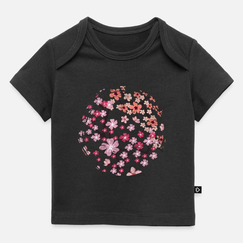 Cadeau de fleurs de Sakura japonaises Fleurs de cerisier - T-shirt Premium bébé bio - noir