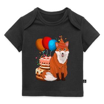 Wald Tier Natur Geburtstags Party Geschenk Fuchs - Baby Premium Organic T-Shirt - Schwarz - Vorne
