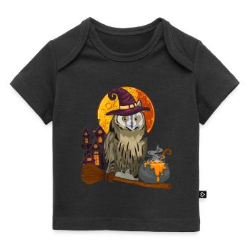 Hexen Wald Tier Geschenk Gruseliges Halloween Eule - Baby Premium Organic T-Shirt - Schwarz - Vorne
