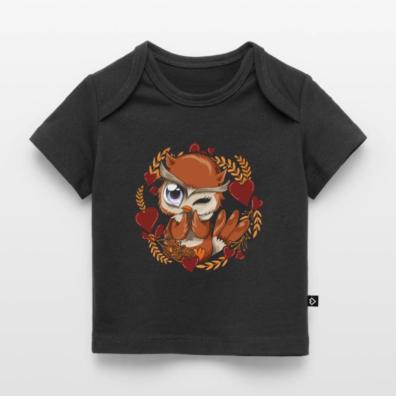 Weiser Vogel Wald Tier Herzen Geschenk Süßes Eule Baby Premium Organic T-Shirt