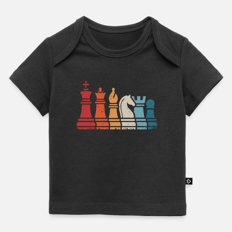 Pièces d’échecs Pièces d’échecs Échiquier Joueur d’échecs - T-shirt Premium bébé bio - noir
