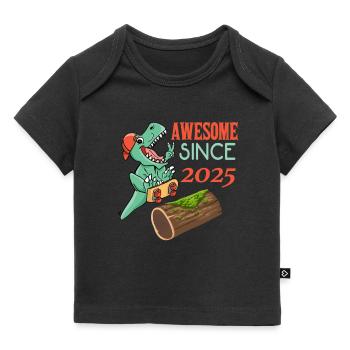 Anniversaire Dino Skater 2025 - T-shirt Premium bébé bio - noir - Devant