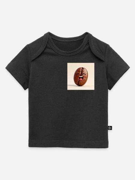 Lachende Kaffeebohne - Baby Premium Organic T-Shirt - Schwarz