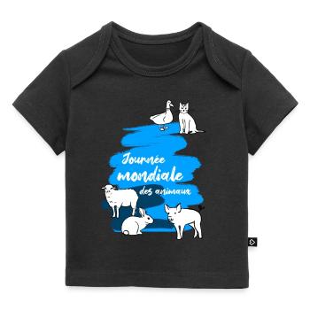 journée mondiale des animaux - T-shirt Premium bébé bio - noir - Devant