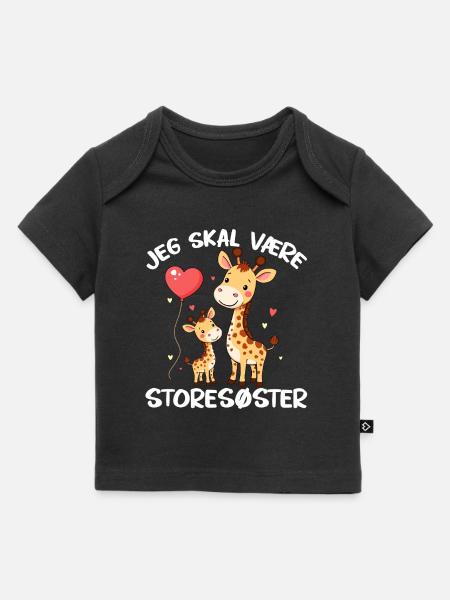 Jeg skal være storesøster giraf sød idé giraffer - Premium baby t-shirt økologisk - sort