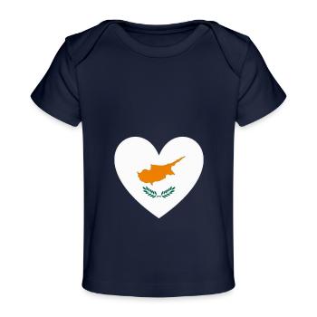 Zypern Flagge Herz - Baby Premium Organic T-Shirt - Dunkelnavy - Vorne