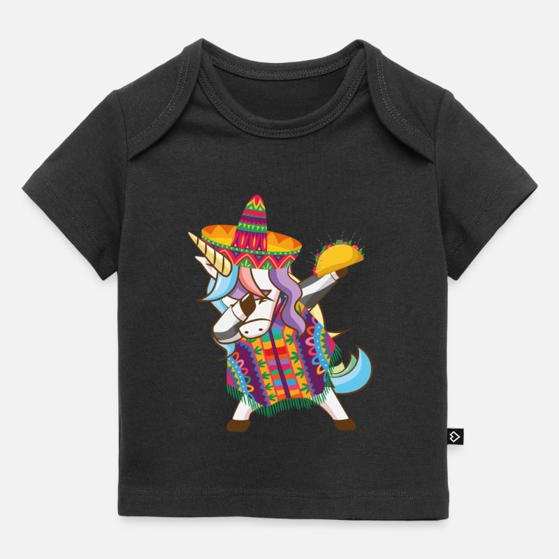 Licorne mexicaine Dabbing Cinco De Mayo avec Taco - T-shirt Premium bébé bio - noir