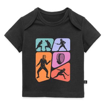 Fechter Fecht Fechtsport Schwerter Kinder Fechten - Baby Premium Organic T-Shirt - Schwarz - Vorne
