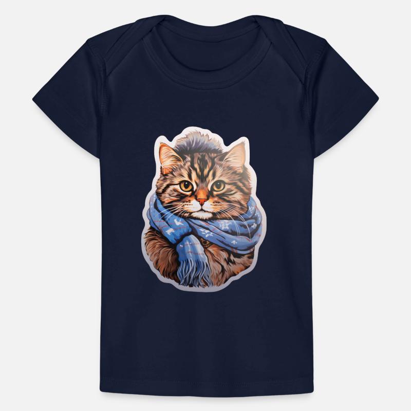 Chat d’hiver avec écharpe T-shirt Premium bébé bio