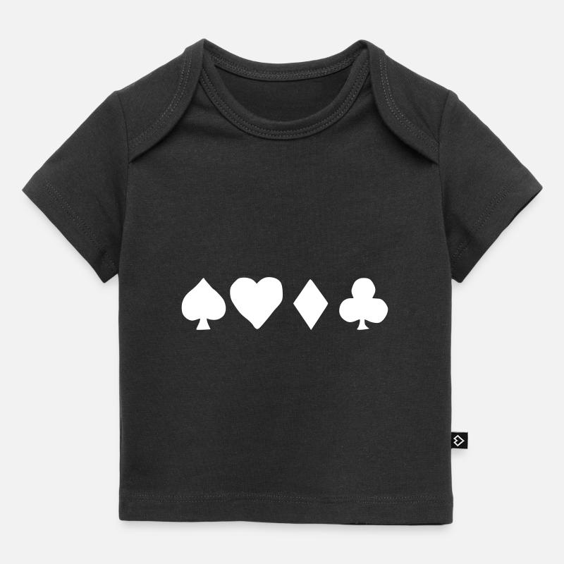 Emoji Poker symboles croquis blanc - T-shirt Premium bébé bio - noir