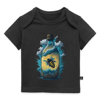 Biene Flasche - Baby Premium Organic T-Shirt - Schwarz - Vorne