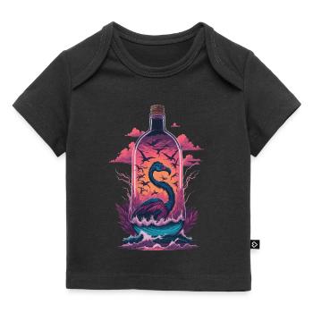 Flamingo Flasche - Baby Premium Organic T-Shirt - Schwarz - Vorne