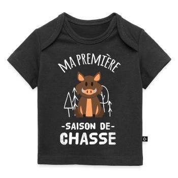 Ma Première Saison de Chasse au Sanglier - T-shirt Premium bébé bio - noir - Devant