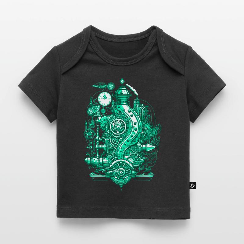 Steampunk steam engine with clockwork and technology Baby Premium Organic T-shirt