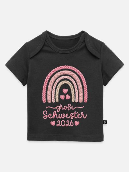 Große Schwester 2026 Regenbogen - Baby Premium Organic T-Shirt - Schwarz