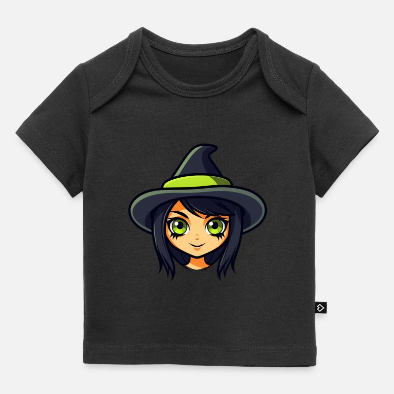 Sorcière d’Halloween mignonne - T-shirt Premium bébé bio - noir