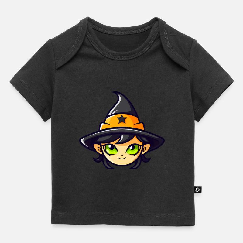 Sorcière d’Halloween mignonne - T-shirt Premium bébé bio - noir
