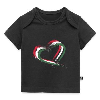 Herz Bürste Flagge Ungarns - Baby Premium Organic T-Shirt - Schwarz - Vorne