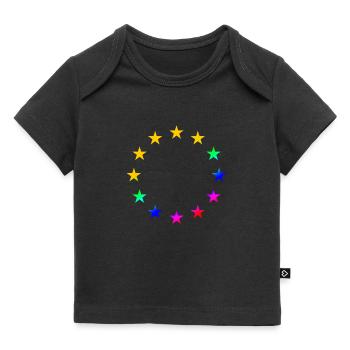 UE étoiles Europe arc-en-ciel - T-shirt Premium bébé bio - noir - Devant