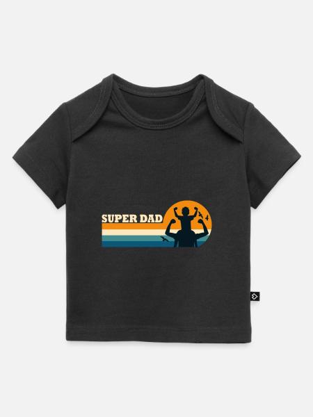 Super Papa Superpapa - Baby Premium Organic T-Shirt - Schwarz
