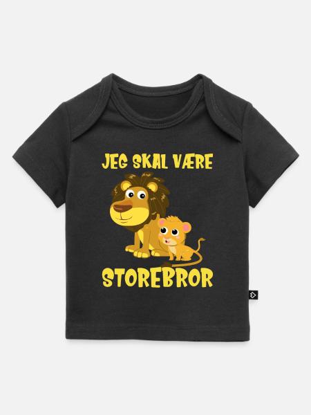 Jeg skal være storebror Løve snart til kommende - Premium baby t-shirt økologisk - sort