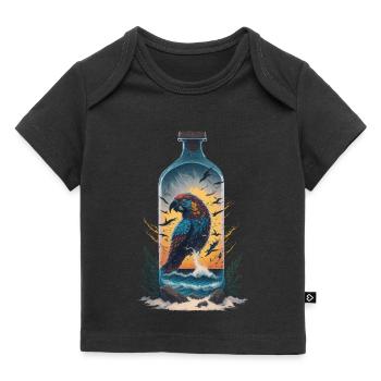 Papagei Flasche - Baby Premium Organic T-Shirt - Schwarz - Vorne