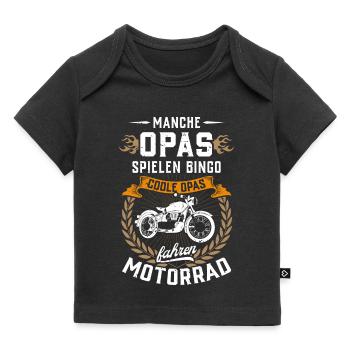 ...Coole Opas fahren Motorrad - Baby Premium Organic T-Shirt - Schwarz - Vorne