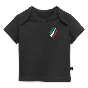 Bandiera Italia - T-shirt Premium neonato bio - nero - Fronte