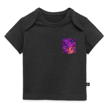Bunt bedruckte Taschen-T-Shirt-Spritzer - Baby Premium Organic T-Shirt - Schwarz - Vorne
