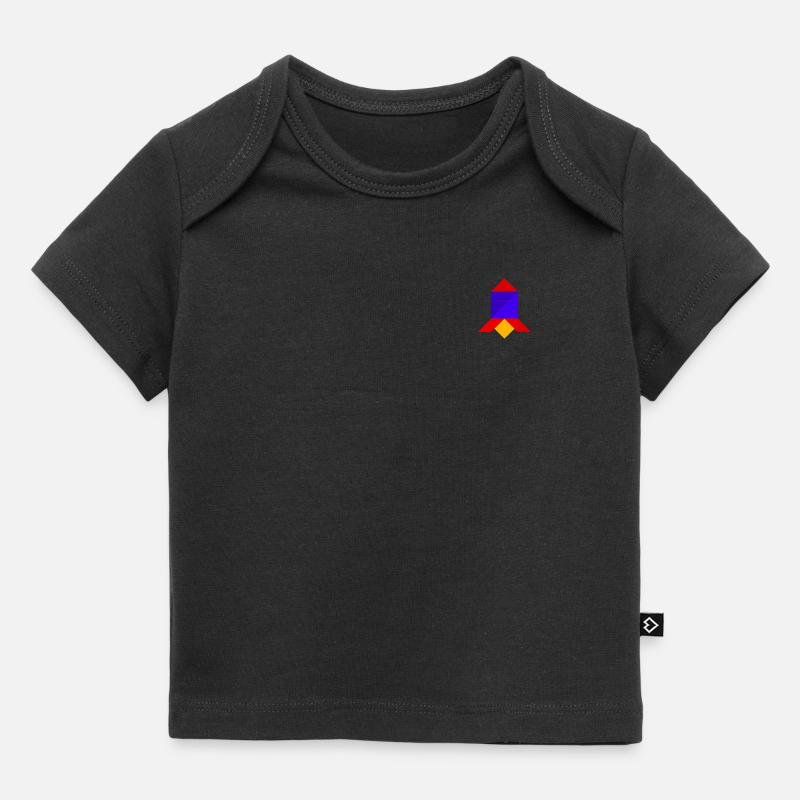 Fusée - Tangram - T-shirt Premium bébé bio - noir