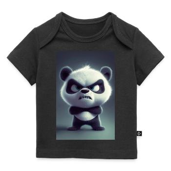Grumpy Cartoon Panda Mood - Baby Premium Organic T-shirt - black - Front